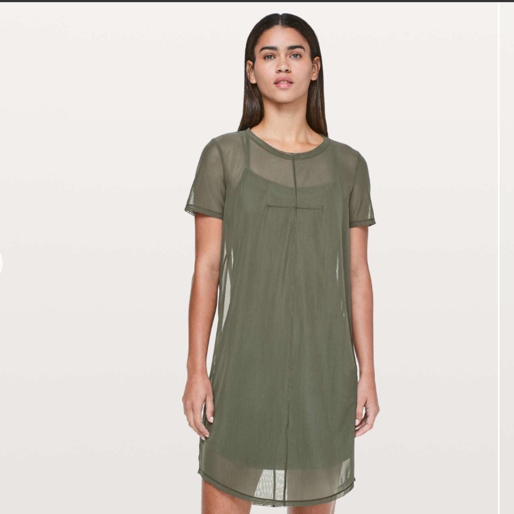 LULULEMON Ready To Reach Dress In Cami‎ Green Size 6
